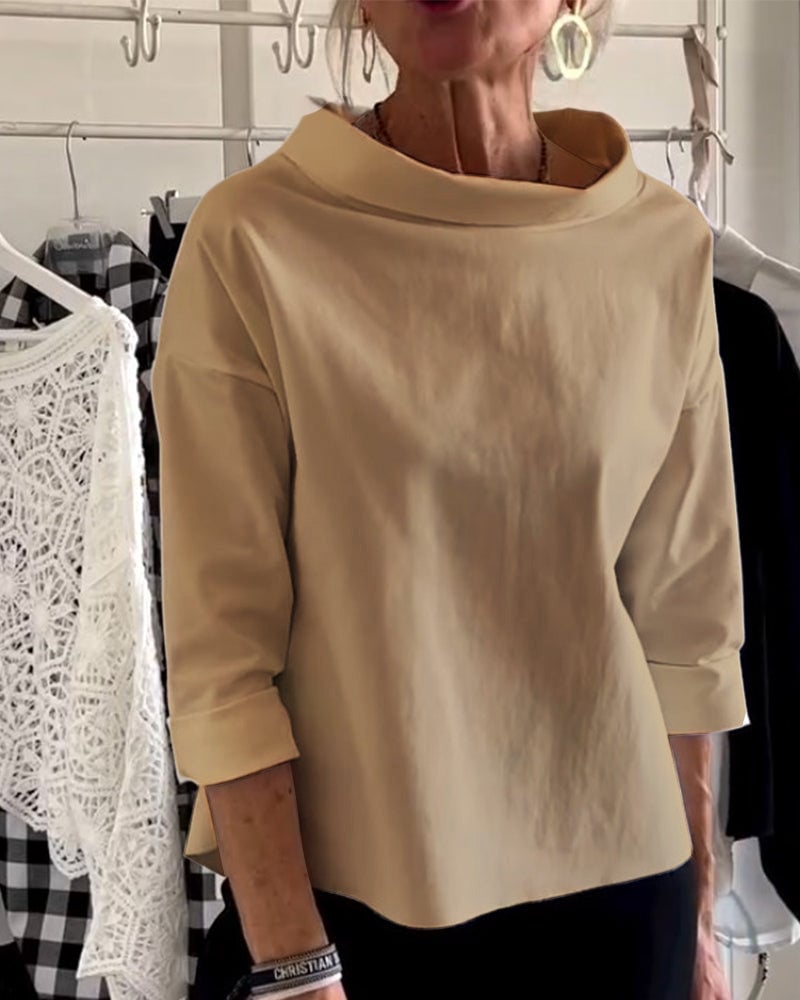 aldorian™-(BUY 2 FREE SHIPPING) Casual Wide Lapel Half Turtleneck Top