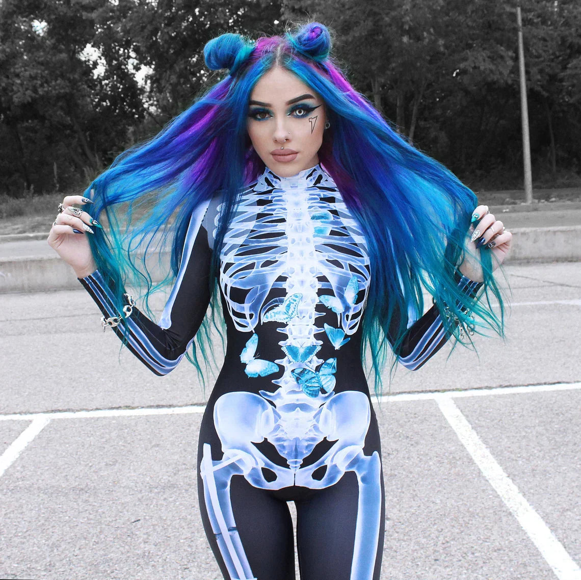 aldorianā¢-Early Halloween Promotionš„ Cosplay Women Skeleton Bodysuit