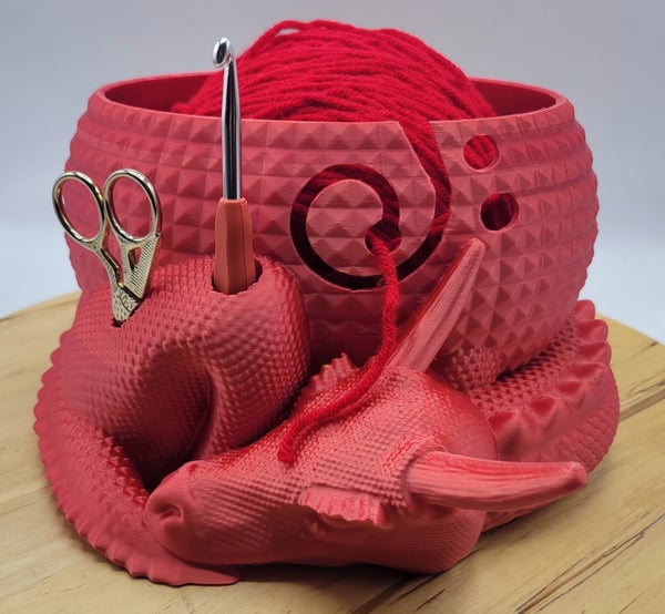 aldorian™-Large Fantasy Dragon and Egg Fantasy Bowl Knitting or Crochet Bowl- Buy two and get free shipping
