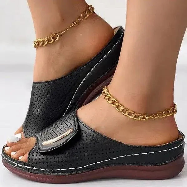 aldorianā¢-š„Peep Toe Hollow Out Orthopedic Slippers