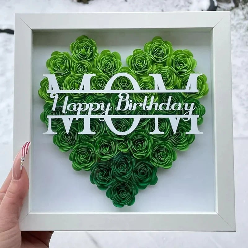 aldorian™-Personalized Mom Flower Shadow Box With Name For Mother's Day