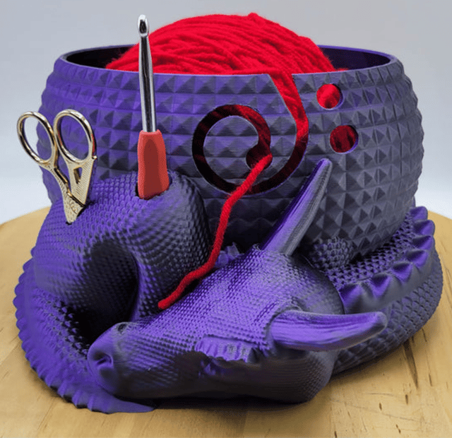 aldorian™-Large Fantasy Dragon and Egg Fantasy Bowl Knitting or Crochet Bowl- Buy two and get free shipping