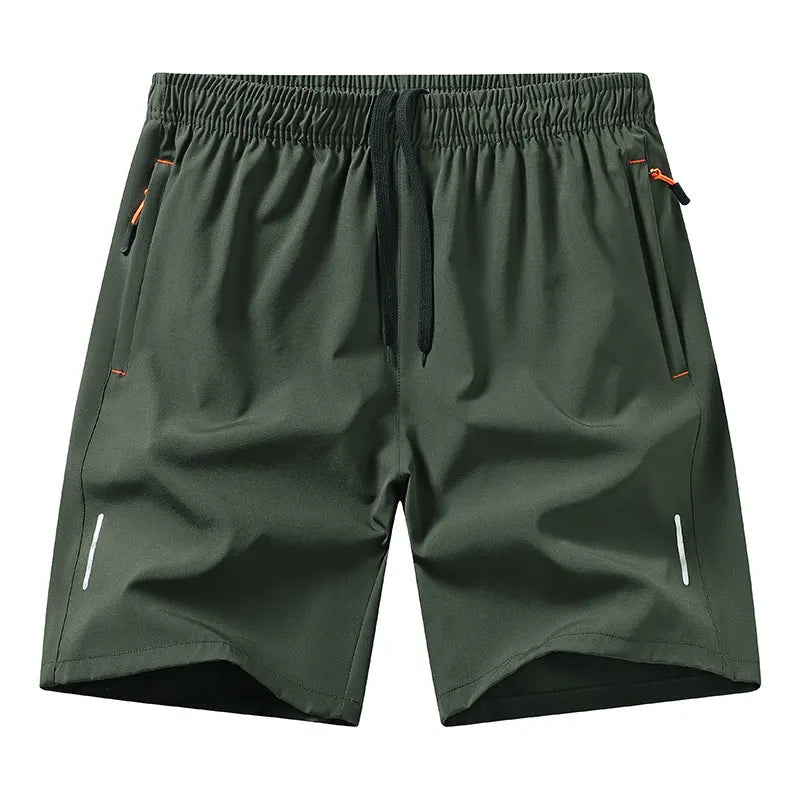 Casual Running Straight-Leg Shorts (with Zipper Pockets and Reflective Strips)