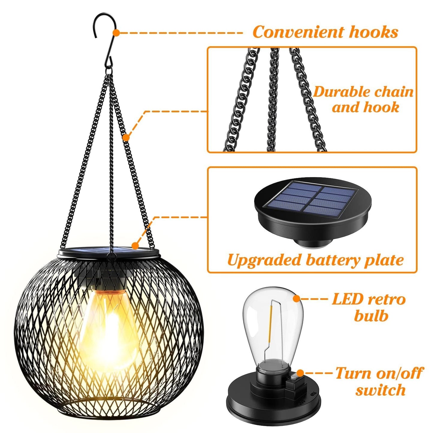 aldorian™-Solar Outdoor Lights Upgraded Hanging Lantern