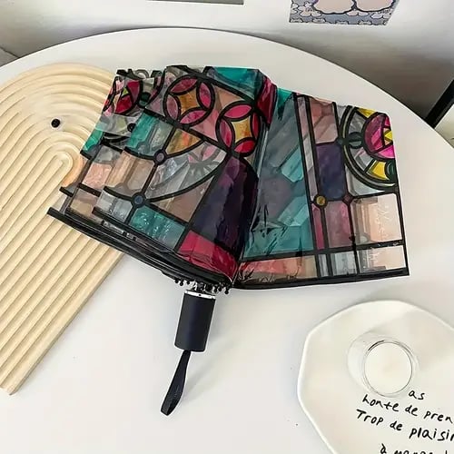 aldorian™-🔥Vintage Stained Glass Automatic Umbrella