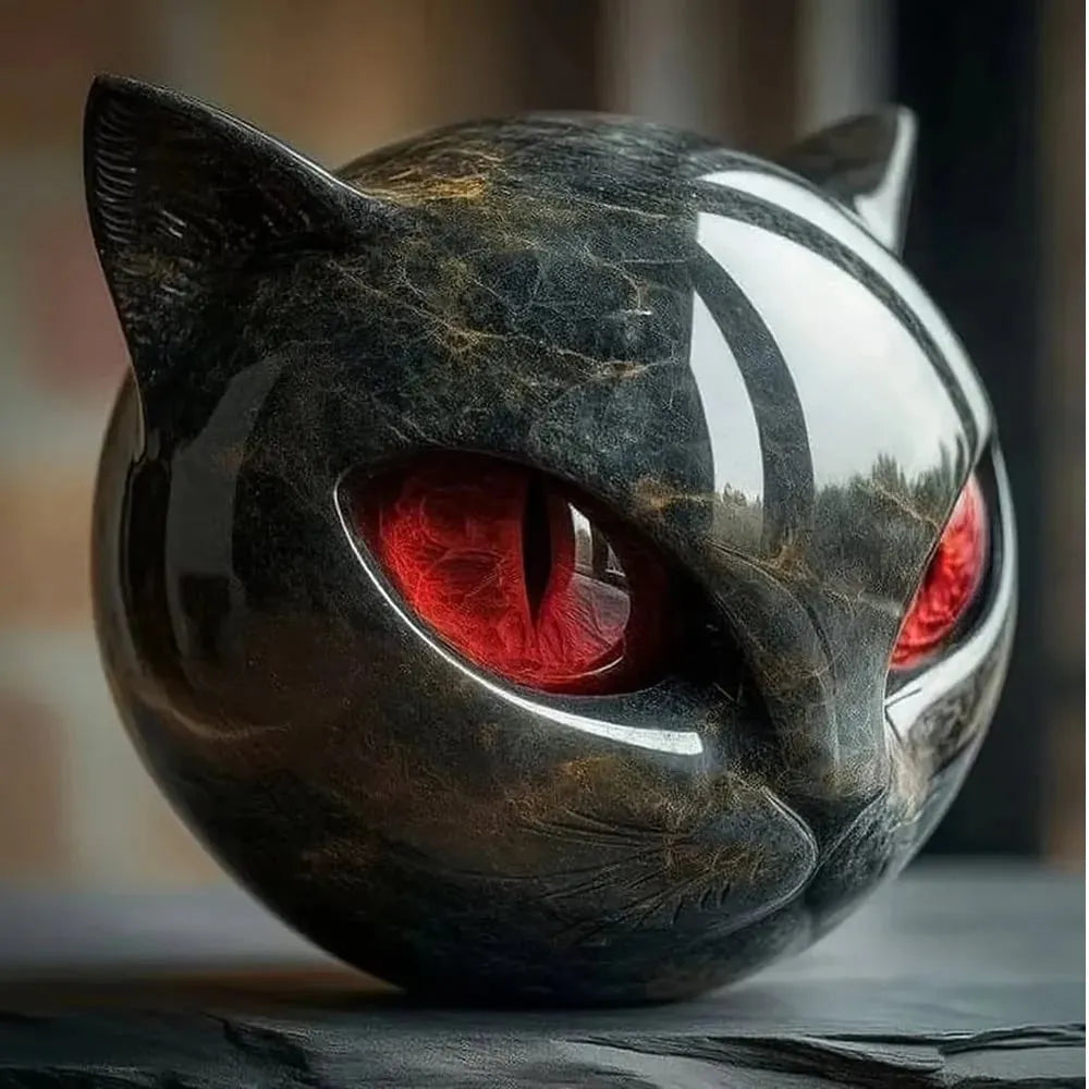 😽Elegant Black Cat Sculpture Art Ornament