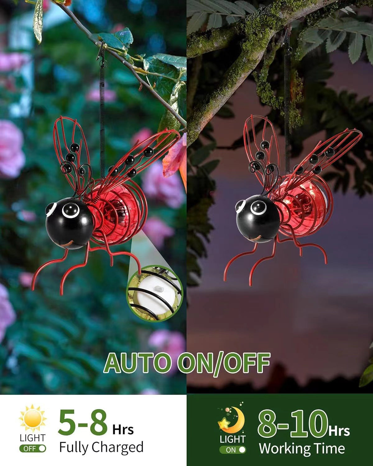 🔥Outdoor Hanging Solar Bee Light