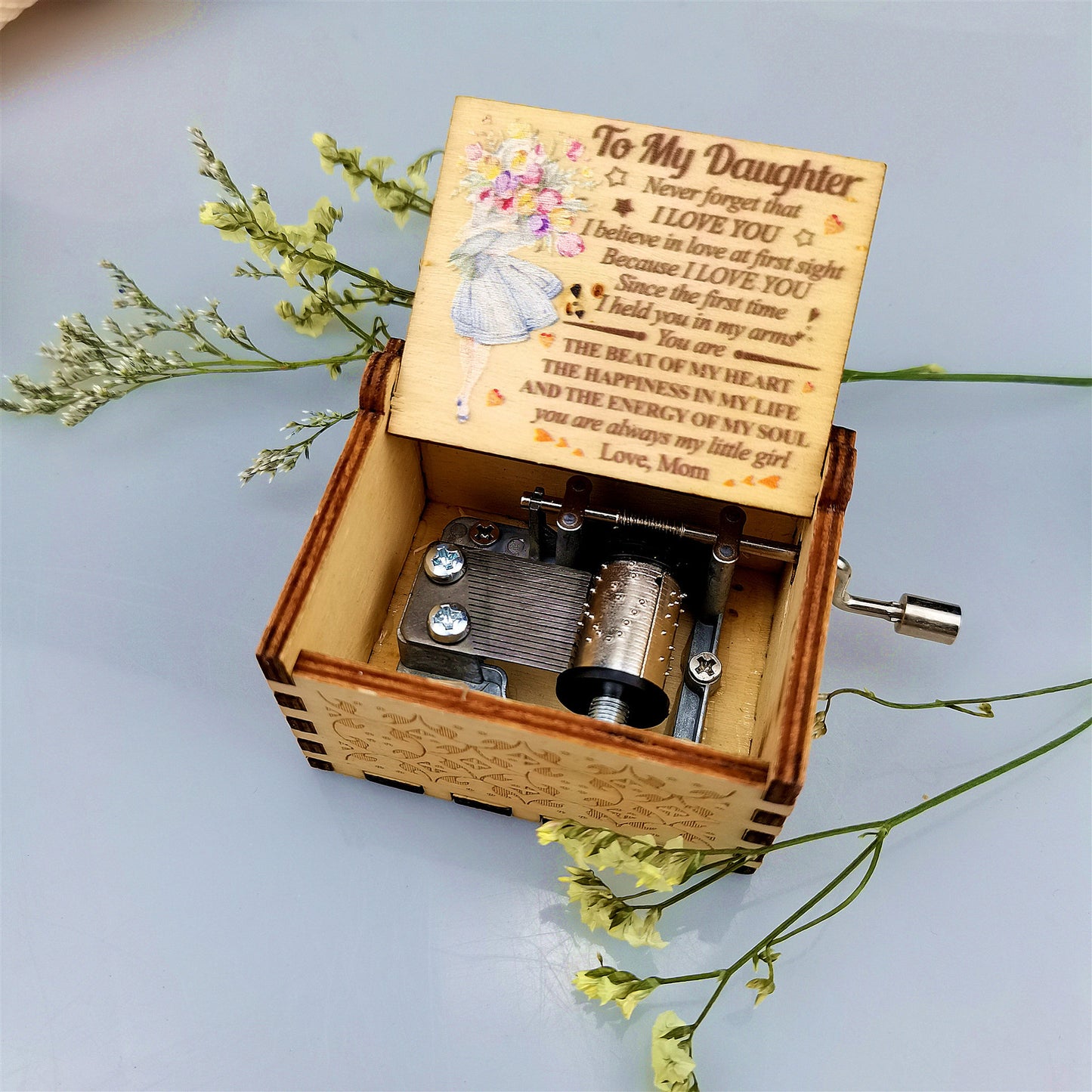 aldorian™-Vintage Classical Sunshine Wooden Hand Crank Music Box - Exquisite Carving, Eight Tones Playing Time