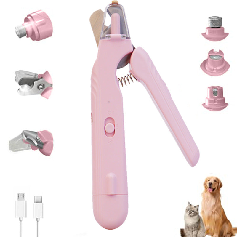 🔥🌟2-in-1 pet nail polisher, dog nail clipper trimmer, ultra quiet electric nail set