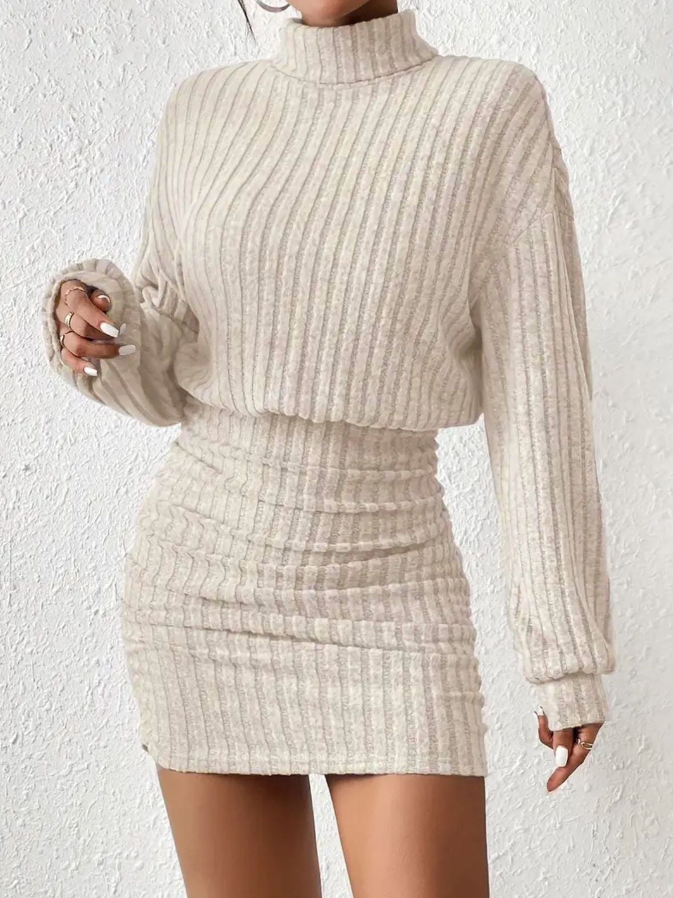 Women's Ruched Knit Bodycon Dress