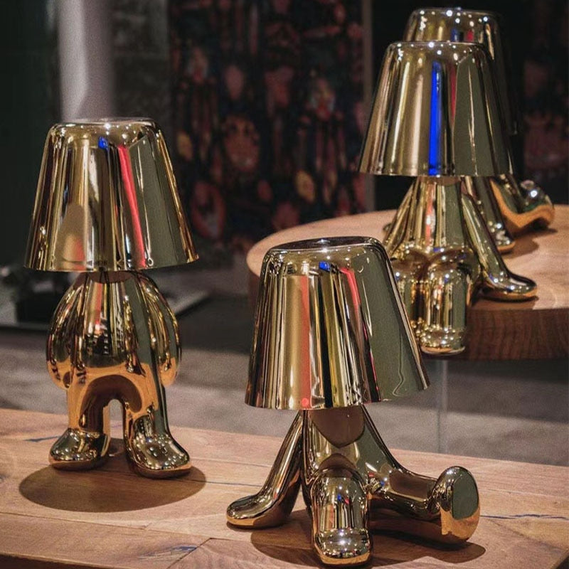 aldorian™-The Thinking Man's Little Golden Man Table Lamp: Lighting Up Creative Inspiration