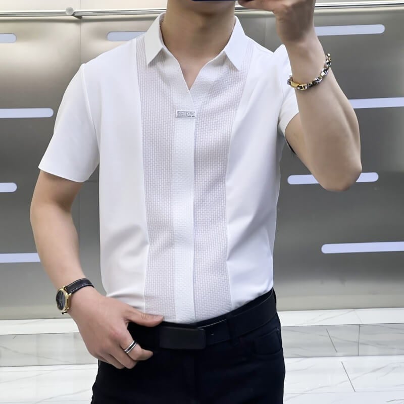 aldorian™-Men's Business Casual Patchwork Shirt
