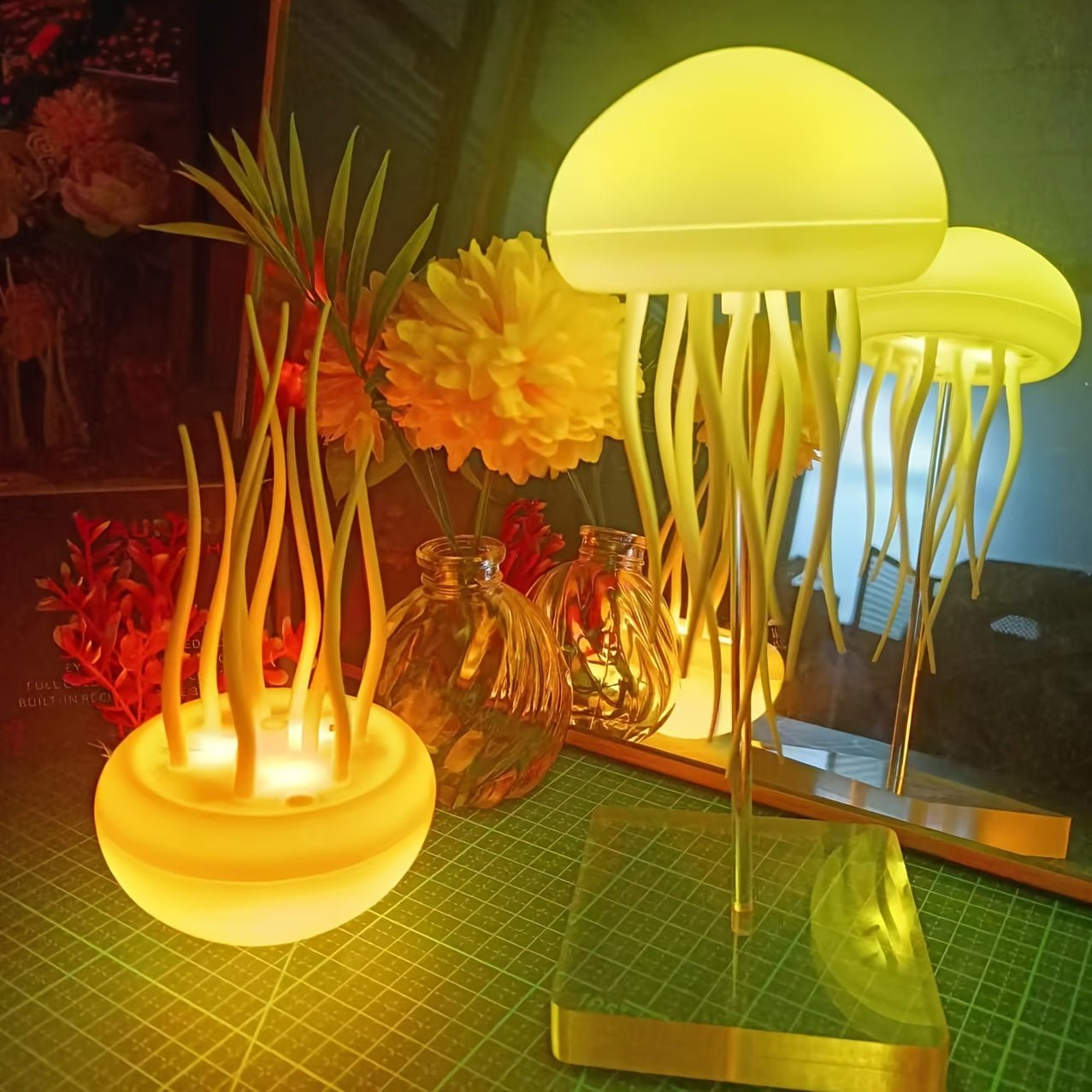 LED Jellyfish Lamp – Color-Changing RGB Voice-Activated Night Light