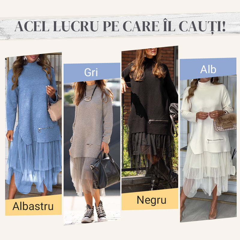 aldorian™-🎉 Two-Piece Set: Long Sleeve Top and Tulle Skirt for Women