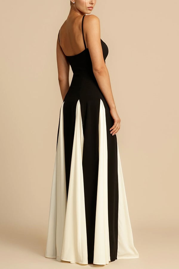 aldorian™-Timeless Elegance Panelled Tulle A-line Slip Maxi Dress