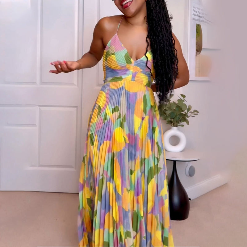 aldorian™-Casual Pleated Print Dress