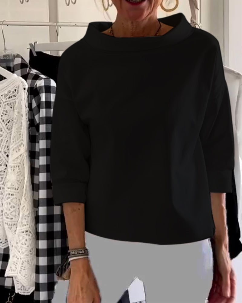 aldorian™-(BUY 2 FREE SHIPPING) Casual Wide Lapel Half Turtleneck Top