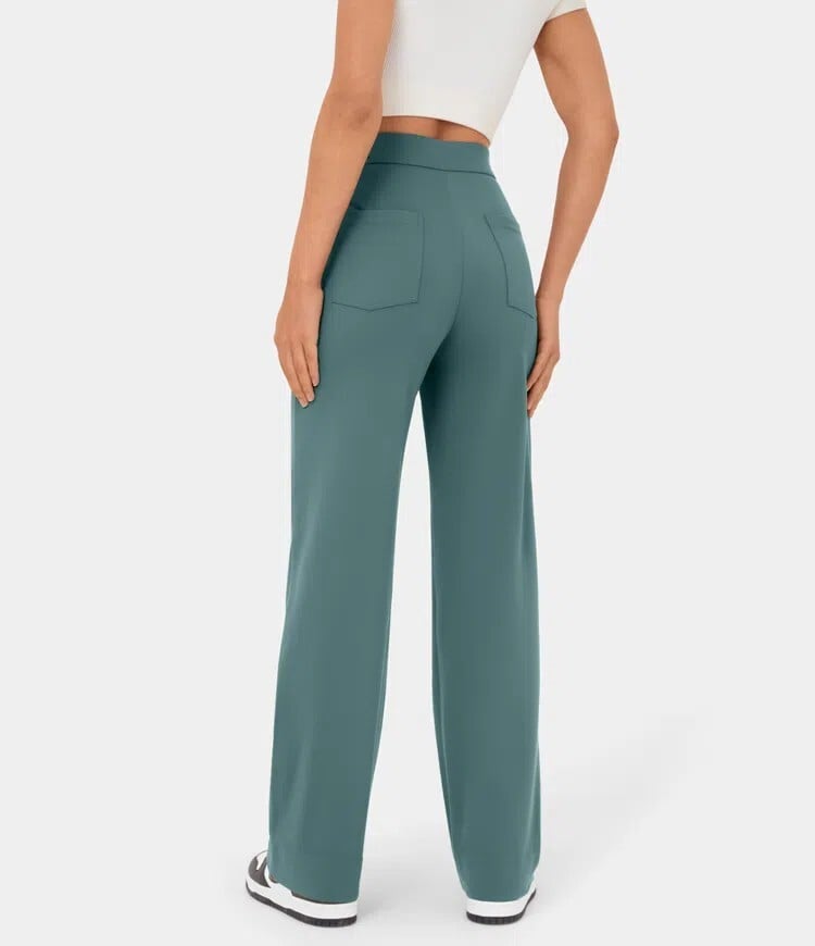 aldorian™-🔥High Waisted Button Multiple Pockets Straight Leg Casual Pants