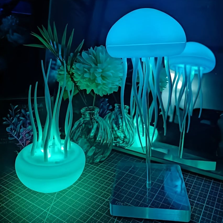 LED Jellyfish Lamp – Color-Changing RGB Voice-Activated Night Light