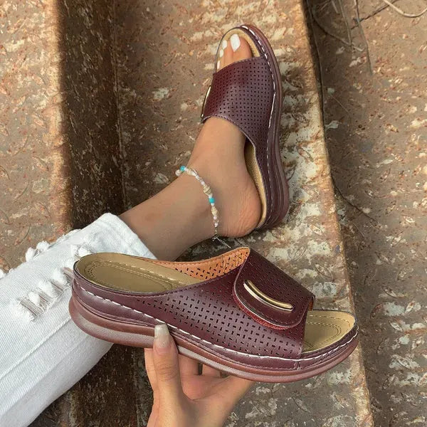aldorianā¢-š„Peep Toe Hollow Out Orthopedic Slippers