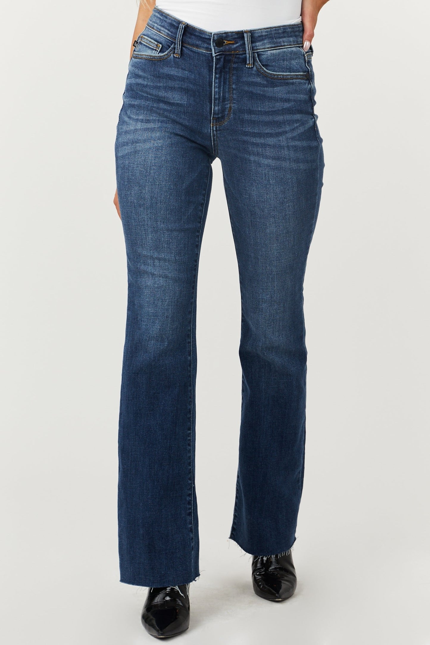 aldorian™-Blue Mid-Rise Tummy Tuck Bootcut Jeans(Buy 2 Free Shipping)