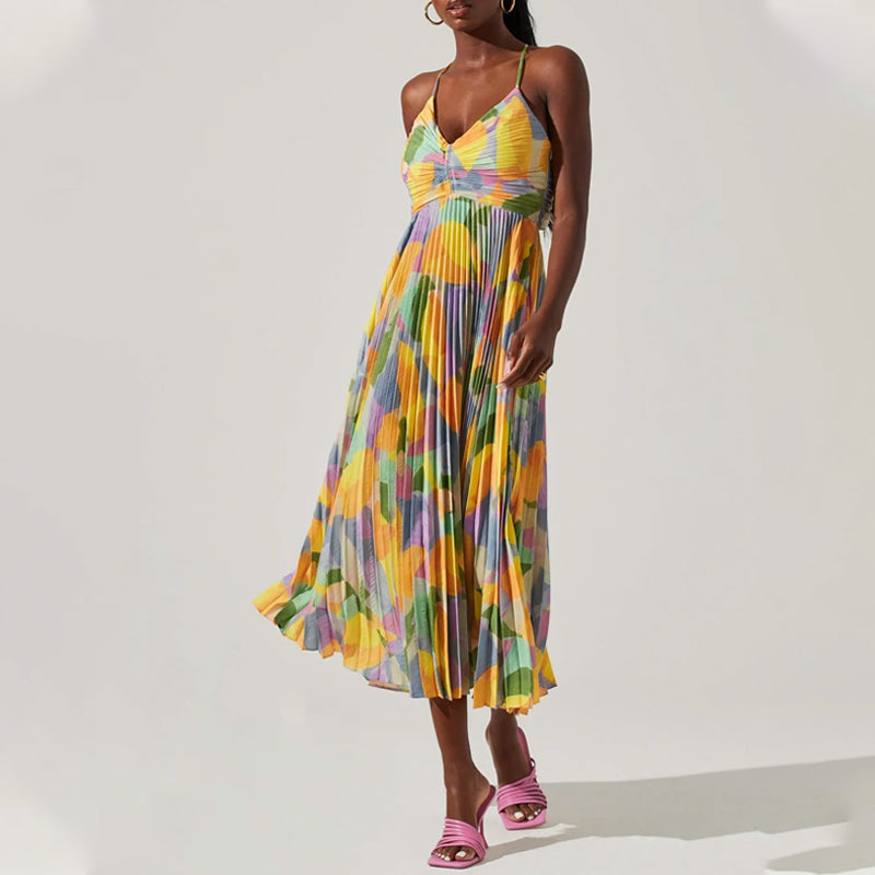 aldorian™-Casual Pleated Print Dress