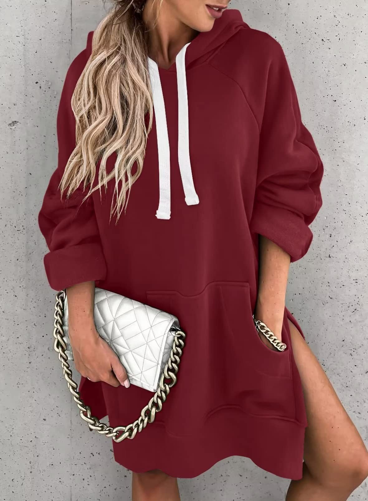 aldorian™-New Women's Solid Color Hooded Mid-Length Sweatshirt