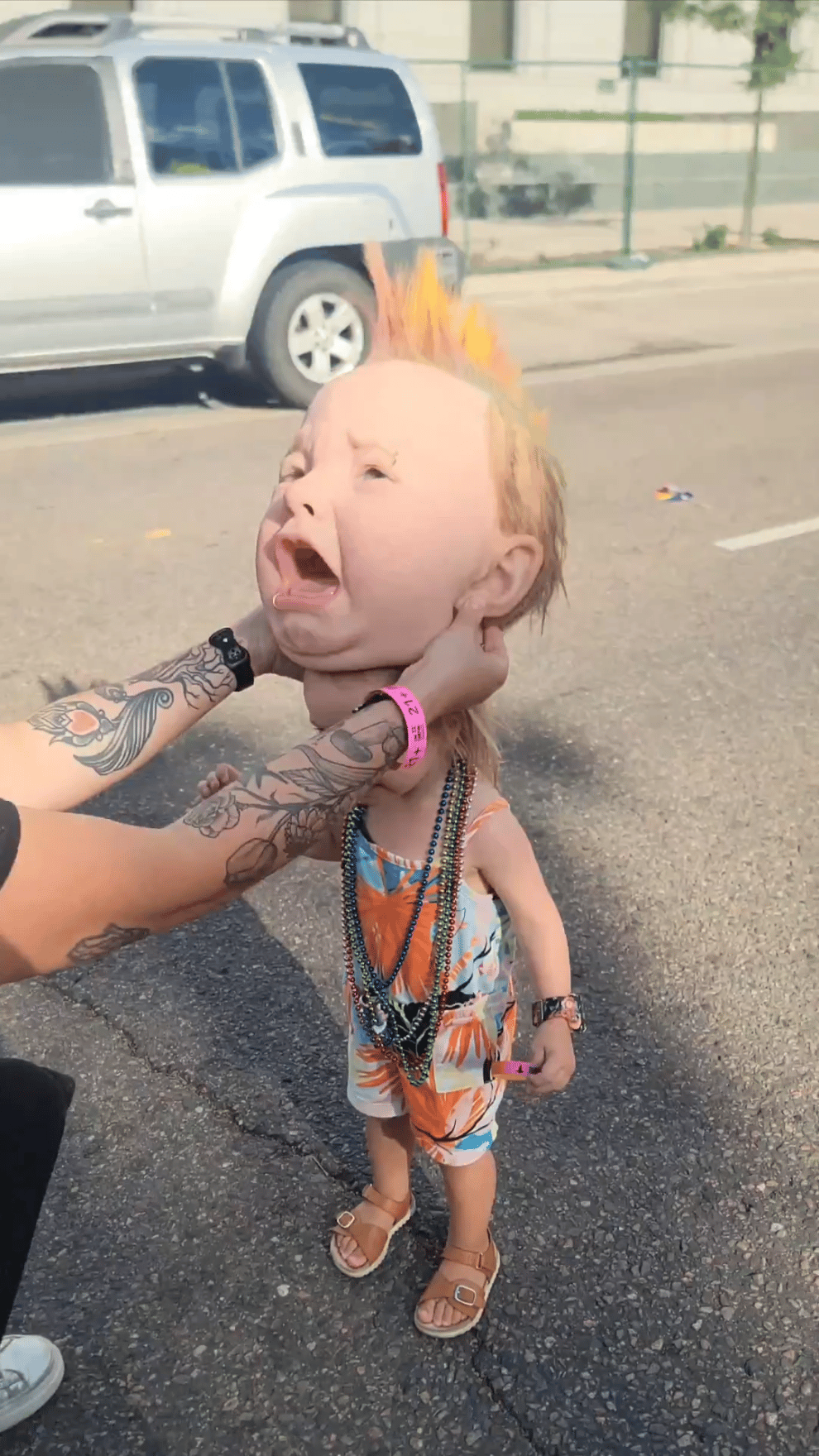 aldorian™-🎃2024 Halloween Hot Sale🔥Creepy and hilarious Latex Head Masks (Crying punk baby)