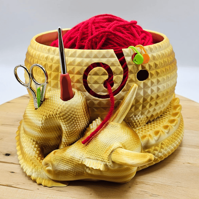 aldorian™-Large Fantasy Dragon and Egg Fantasy Bowl Knitting or Crochet Bowl- Buy two and get free shipping