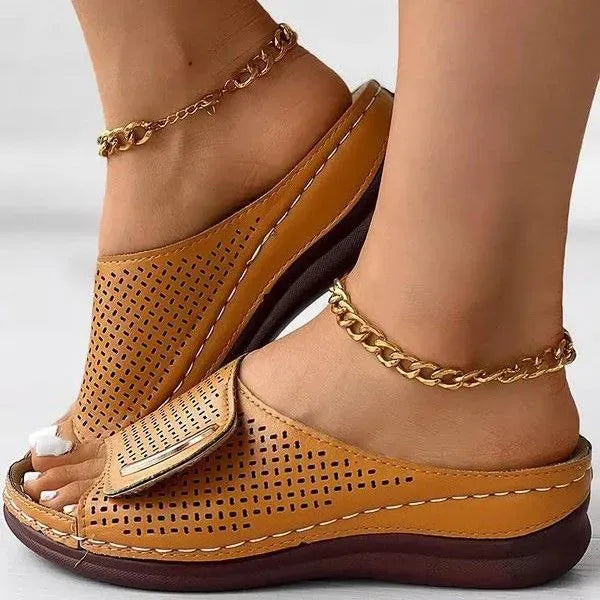 aldorianā¢-š„Peep Toe Hollow Out Orthopedic Slippers