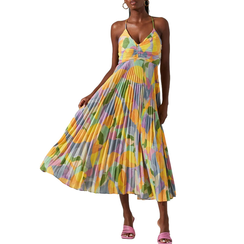 aldorian™-Casual Pleated Print Dress