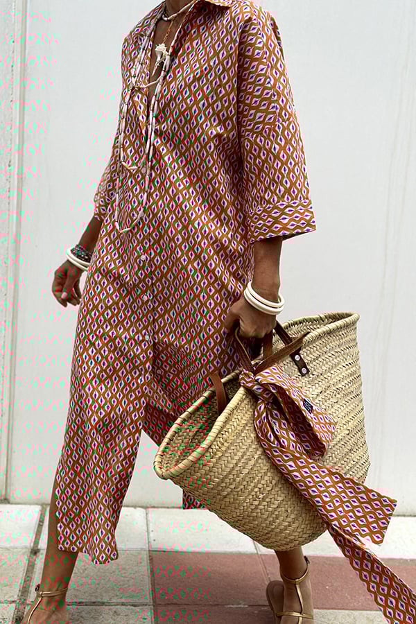 aldorian™-Classic Striped Lace-Up Shirt Dress