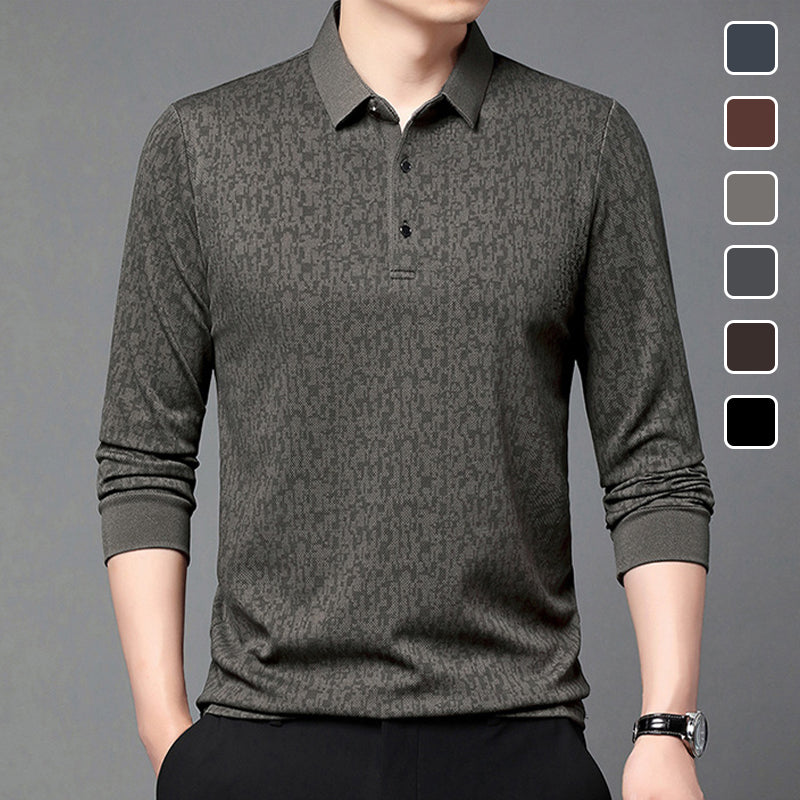 aldorian™-✨New Arrival✨Men's Business Casual Lapel Long Sleeve T-Shirt