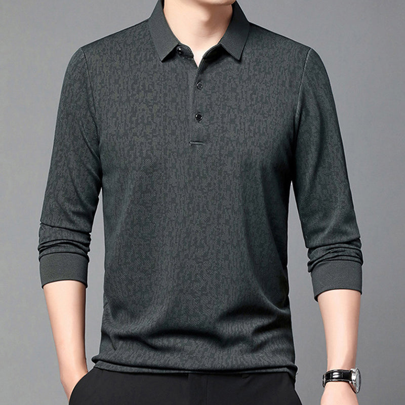 aldorian™-✨New Arrival✨Men's Business Casual Lapel Long Sleeve T-Shirt