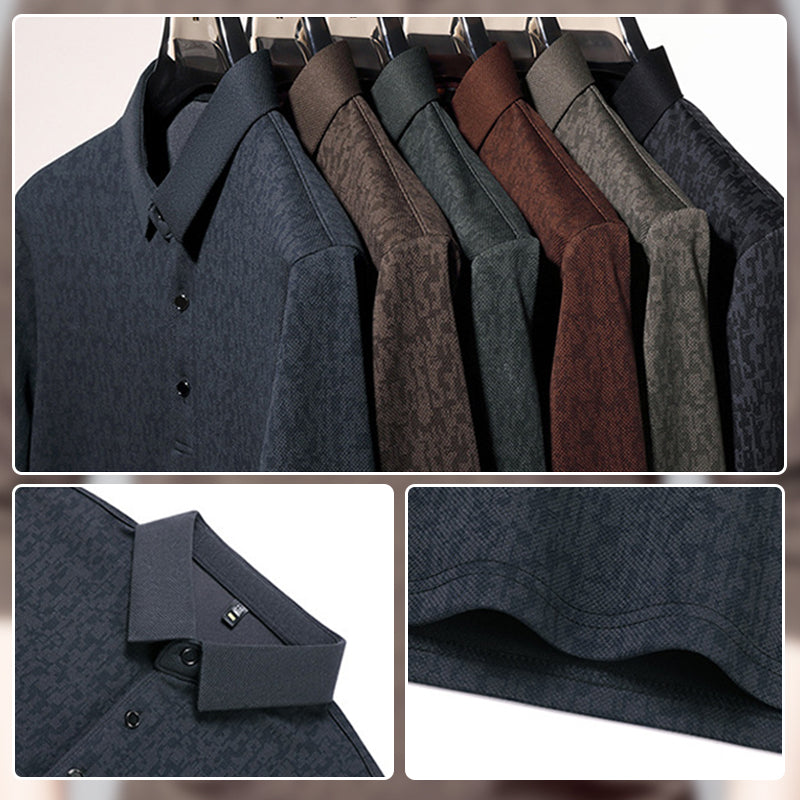 aldorian™-✨New Arrival✨Men's Business Casual Lapel Long Sleeve T-Shirt