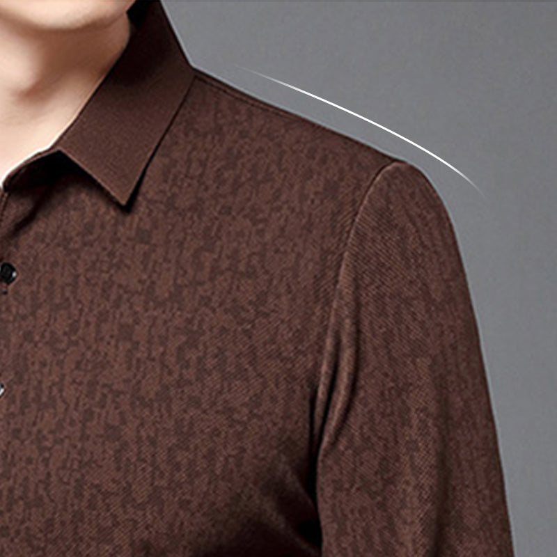 aldorian™-✨New Arrival✨Men's Business Casual Lapel Long Sleeve T-Shirt