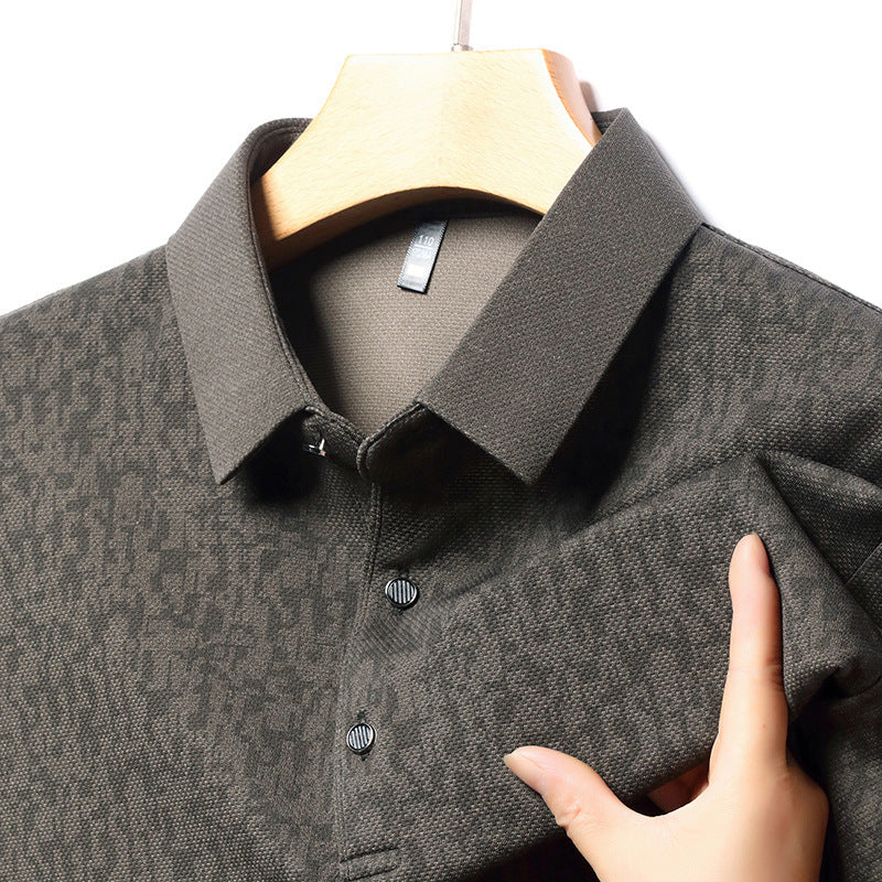 aldorian™-✨New Arrival✨Men's Business Casual Lapel Long Sleeve T-Shirt