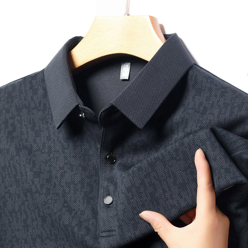 aldorian™-✨New Arrival✨Men's Business Casual Lapel Long Sleeve T-Shirt