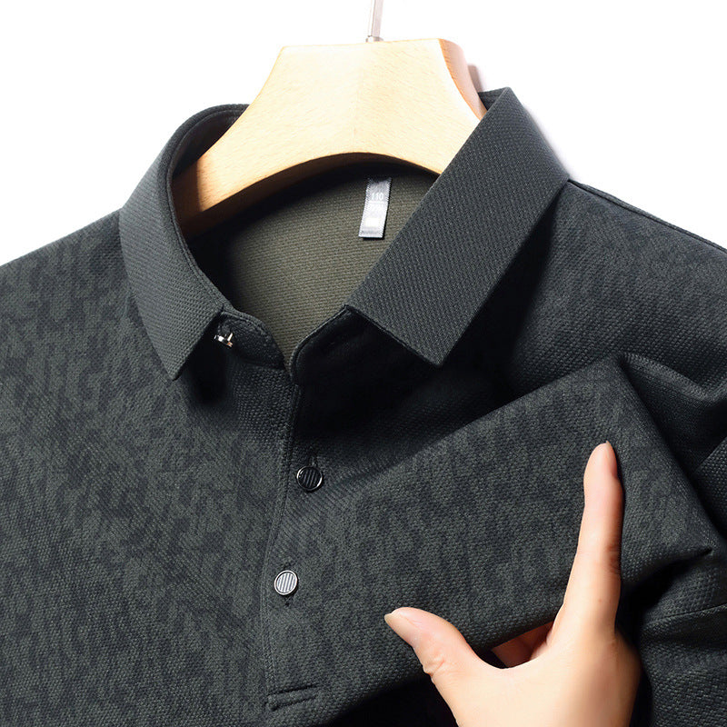 aldorian™-✨New Arrival✨Men's Business Casual Lapel Long Sleeve T-Shirt