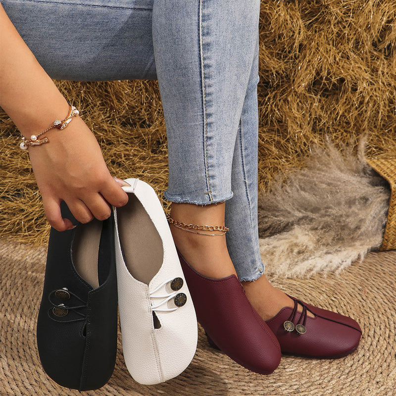 ✨ Women's New Soft Synthetic Leather Flat Shoes