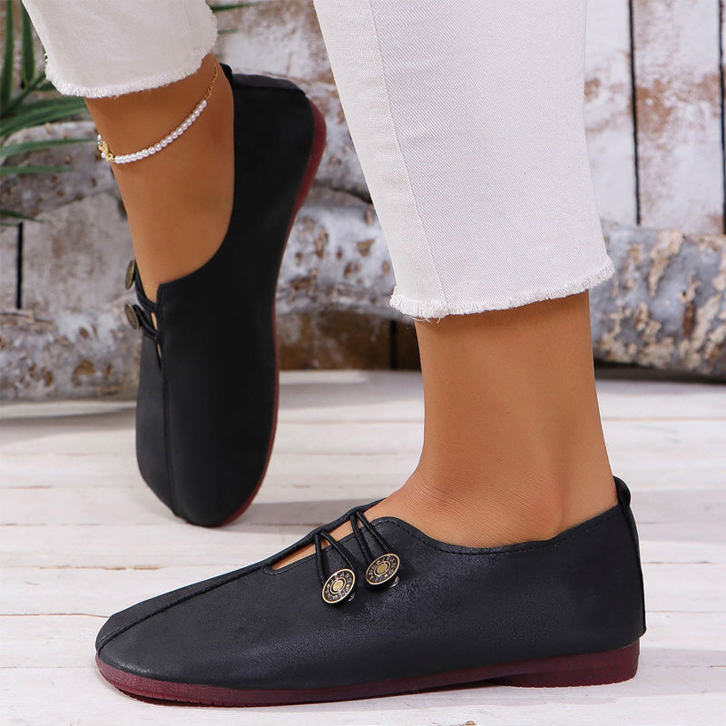 ✨ Women's New Soft Synthetic Leather Flat Shoes
