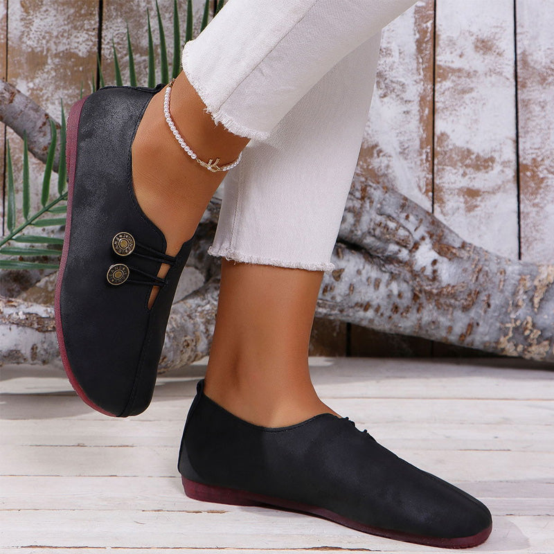 ✨ Women's New Soft Synthetic Leather Flat Shoes