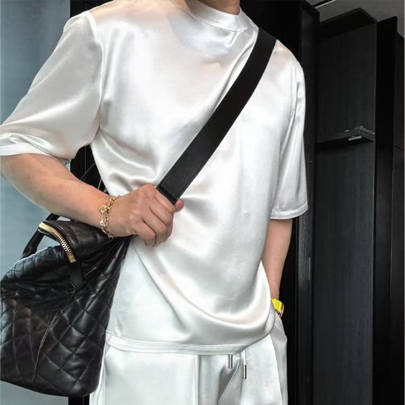 ⏳🔥High Quality Men's Mercerized Cotton Casual Solid Color Top and Shorts Two-Piece Set【Loose fit, suitable for all occasions】