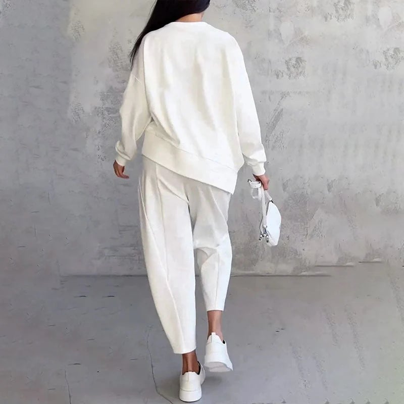 aldorian™-🔥Round-Neck Long-Sleeved Top & Pants 2-Piece Set