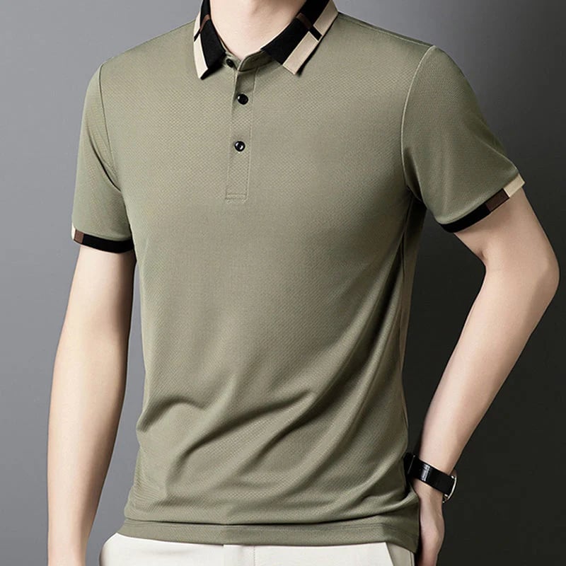 aldorian™-🔥Men's Stretch Ice Silk Short Sleeve Lapel Polo