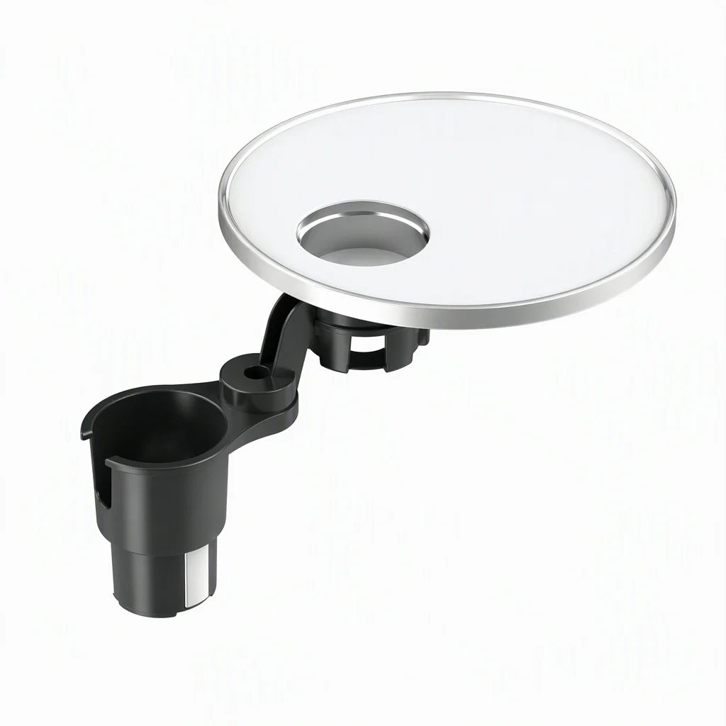 Multifunctional 360 Degree Rotating Car Cup Holder and Food Tray Table Non Slip Wear Resistant Extended Vehicle Dining Tray