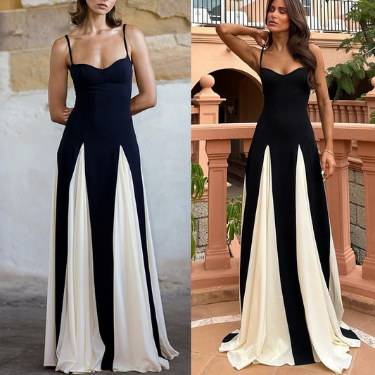 aldorian™-Timeless Elegance Panelled Tulle A-line Slip Maxi Dress