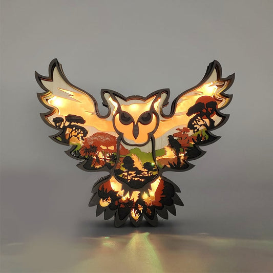 aldorian™-🦖Animal Wood Carving Night Light Home Decoration Crafts