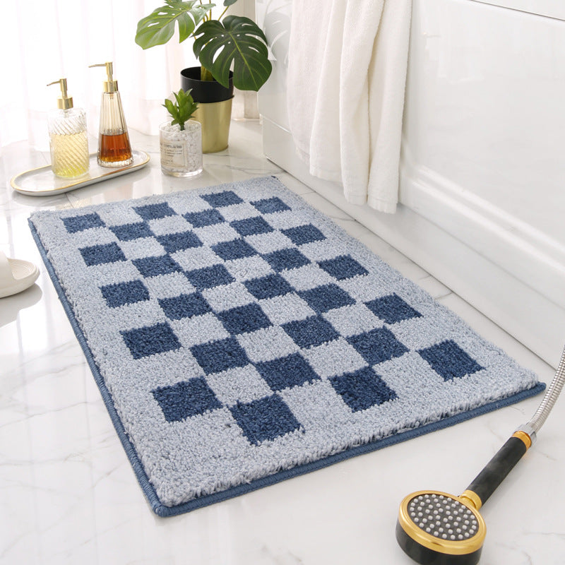 Black and White Checkerboard Bath Mat