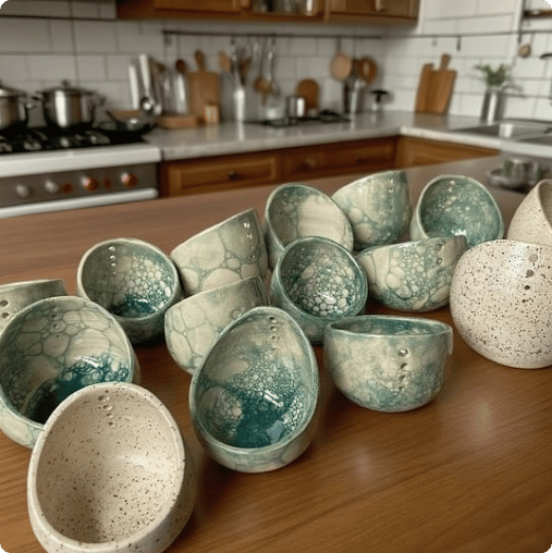 50% off  Pottery Herb Stripper Bowl